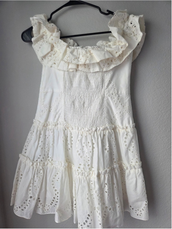 Zara Dresses & Skirts - Women's Zara White Eyelet Mini Dress Size S